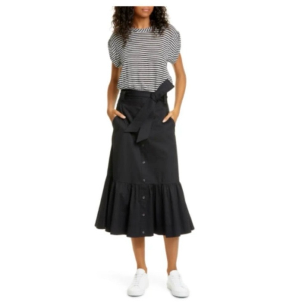 Veronica Beard Black Midi Skirt